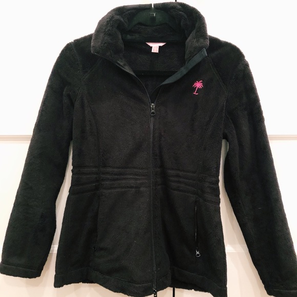 Lilly Pulitzer Jackets & Blazers - Lilly Pulitzer Black Maddie Fleece Jacket